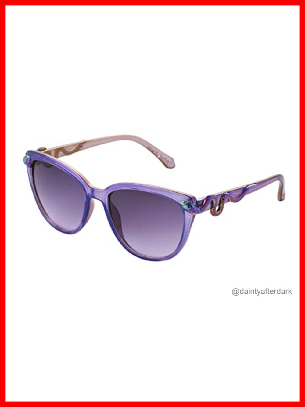 Betsey Johnson Serpentine Cat Eye Sunglasses Scratch Resistant UV Protection